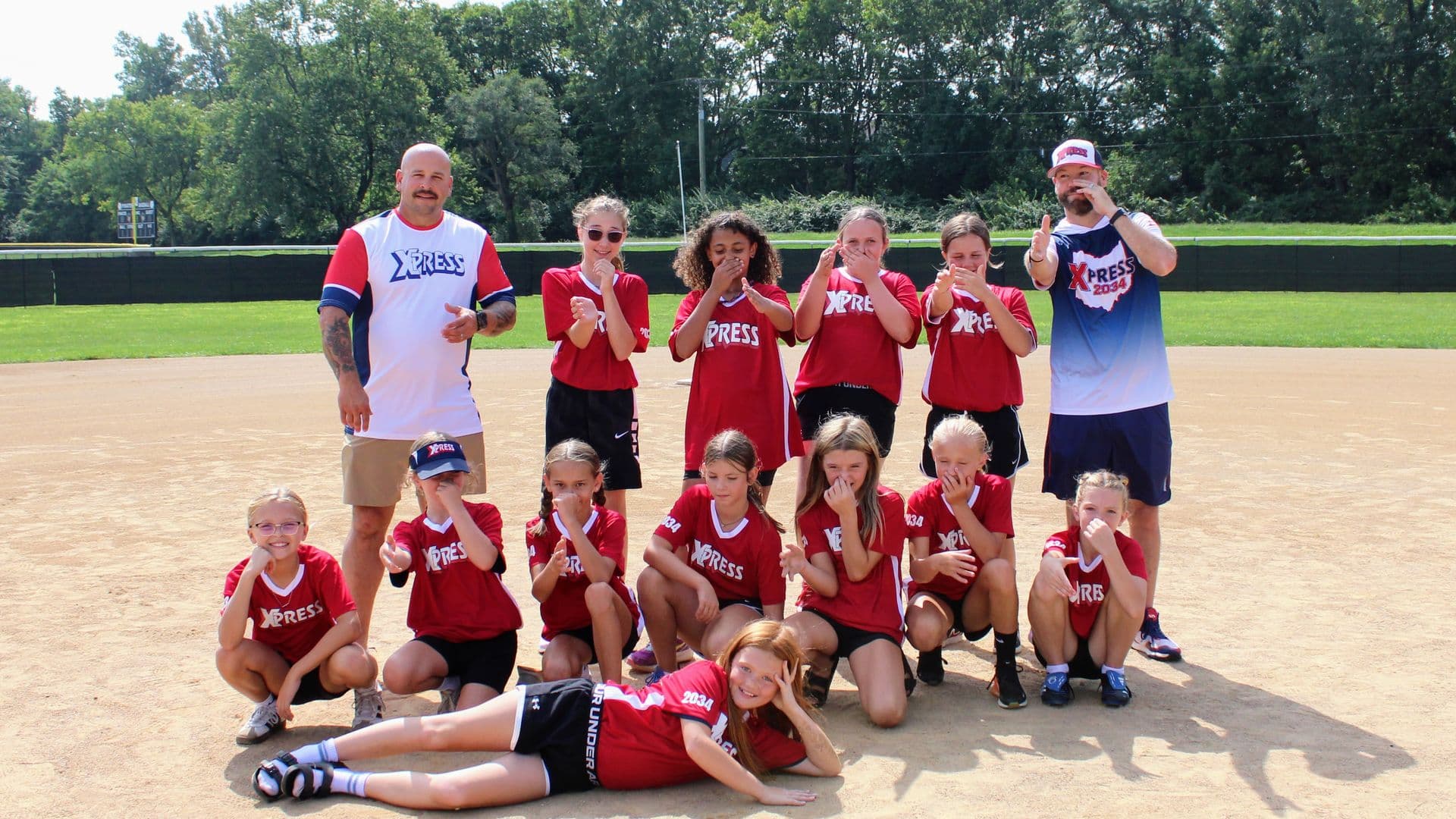 The Miami Valley Xpress 2034 team on the field